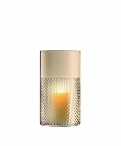 LSA International Taupe Wicker Vase/Lantern H25cm