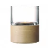LSA International 13cm Small Glass Lotta Candle Holder With Ash Base 1 LSA International 13cm Small Glass Lotta Candle Holder With Ash Base