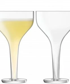 LSA International Set of 2 Epoque Cocktail Saucer Glasses