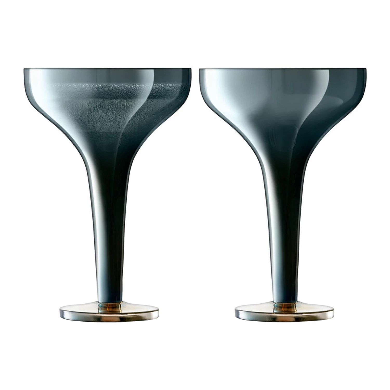 LSA International Set of 2 Sapphire Blue Epoque Champagne Saucers 3 LSA International Set of 2 Sapphire Blue Epoque Champagne Saucers