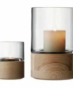 LSA International 13cm Small Glass Lotta Candle Holder With Ash Base 7 LSA International 13cm Small Glass Lotta Candle Holder With Ash Base