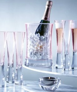 LSA International Moya Blush Champagne Serving Set - Ice Bucket & Flutes
