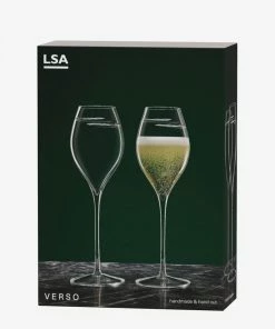 LSA International Set of 2 Verso Tulip Champagne Flutes 8 LSA International Set of 2 Verso Tulip Champagne Flutes