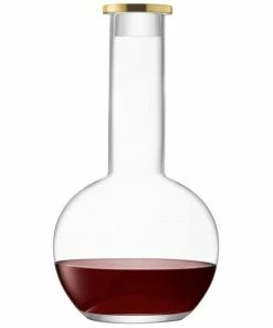 LSA International Luca Handmade Glass 1.5L Decanter with Gold Painted Stopper