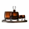 LSA International Peat Brown Whisky Club Connoisseur Set & Walnut Tray 1 LSA International Peat Brown Whisky Club Connoisseur Set & Walnut Tray
