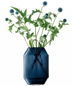 LSA International Rotunda Sapphire Blue Glass Lantern/Vase 26cm