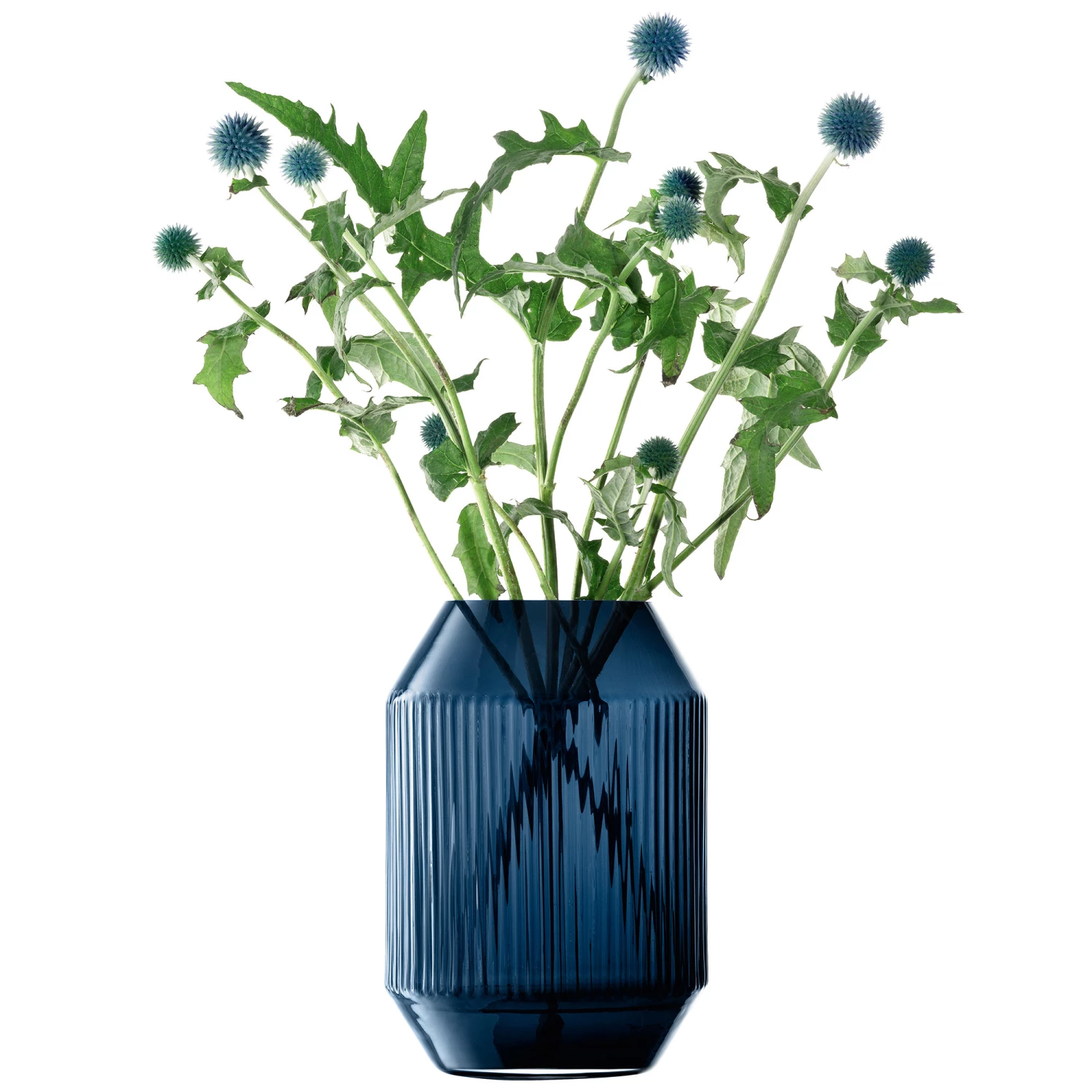 LSA International Rotunda Sapphire Blue Glass Lantern/Vase 26cm 3 LSA International Rotunda Sapphire Blue Glass Lantern/Vase 26cm