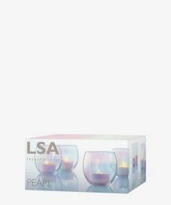 LSA International Set of 4 6.8cm Pearl Tealight Holder