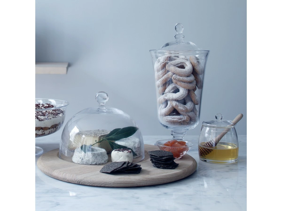 LSA International Mouthblown Glass Honey Pot With Natural Oak Dipper 6 LSA International Mouthblown Glass Honey Pot With Natural Oak Dipper