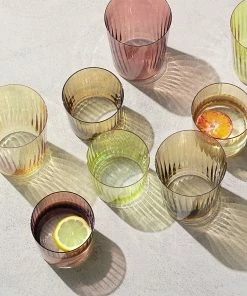 LSA International 560ml Gems Ripple Glass Amber - Set of 4