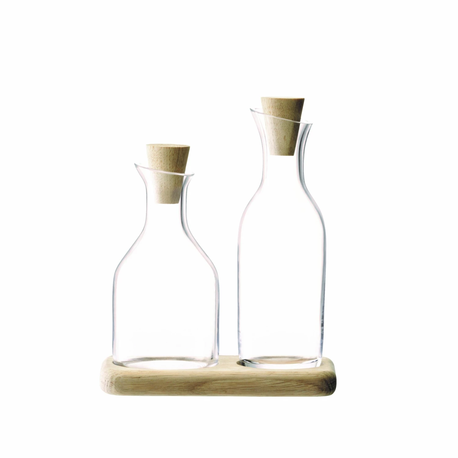 LSA International Serve Oil & Vinegar Set & Oak Base 4 LSA International Serve Oil & Vinegar Set & Oak Base