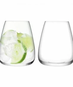 LSA International Set of 2 Wine Culture Water Glasses