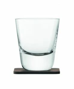 LSA International Set of 2 Whisky Arran Tumblers on Walnut Coasters