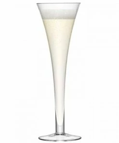 LSA International Set of 2 Bar Hollow Stem Flutes 200ml