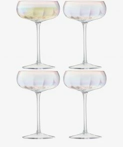 LSA International Set of 4 300ml Pearl Champagne Saucer