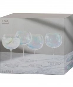 LSA International Set of 4 Pearl Bubble Balloon Glass 680ml 10 LSA International Set of 4 Pearl Bubble Balloon Glass 680ml