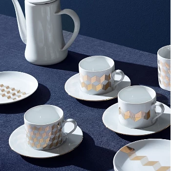 LSA International Chevron Teaplates - Set of 4 8 LSA International Chevron Teaplates - Set of 4