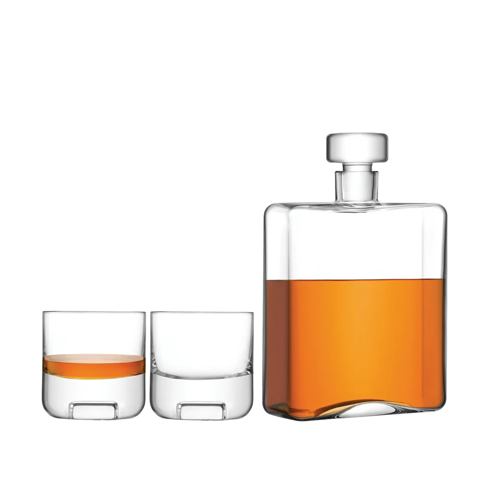 LSA International Cask Whisky Set Clear 1 Decanter Complete with 2 Glasses 3 LSA International Cask Whisky Set Clear 1 Decanter Complete with 2 Glasses