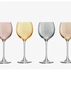 LSA International Polka Metallic Wine Glass - Set of 4