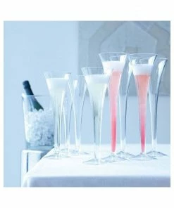 LSA International Set of 2 Bar Hollow Stem Flutes 200ml