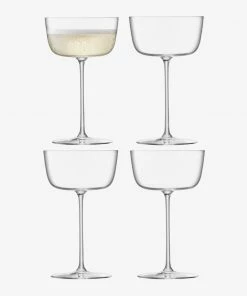 LSA International Set of 4 240ml Clear Borough Cocktail Saucer