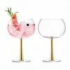 LSA International Set of 2 420ml Gold Stem Gin Balloon Glasses 1 LSA International Set of 2 420ml Gold Stem Gin Balloon Glasses