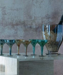 LSA International Set of 2 Sapphire Blue Epoque Champagne Saucers 11 LSA International Set of 2 Sapphire Blue Epoque Champagne Saucers