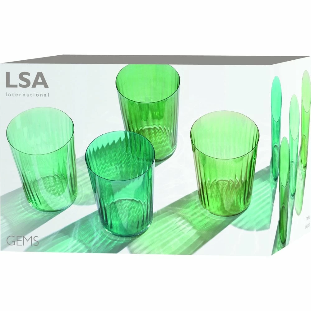LSA International Set of 4 Assorted Jade 560ml Gems Tumbler Glasses 5 LSA International Set of 4 Assorted Jade 560ml Gems Tumbler Glasses