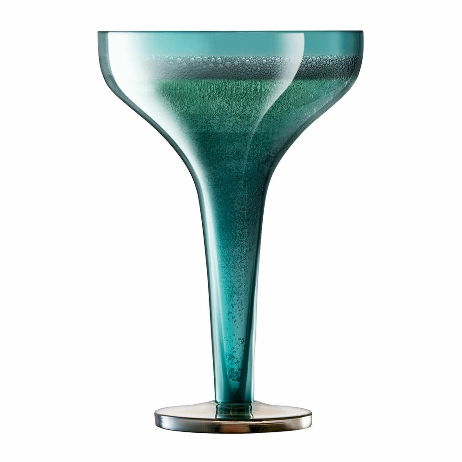 LSA International Set of 2 Peacock Blue Epoque Champagne Saucers 5 LSA International Set of 2 Peacock Blue Epoque Champagne Saucers