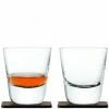 LSA International Set of 2 Whisky Arran Tumblers on Walnut Coasters 2 LSA International Set of 2 Whisky Arran Tumblers on Walnut Coasters
