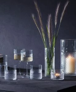 LSA International Mouthblown Glass Wicker Vase 20cm 7 LSA International Mouthblown Glass Wicker Vase 20cm