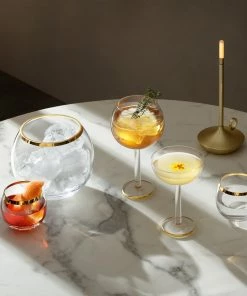 LSA International Luca Mouthblown Glass Ice Bucket 15cm with Gold Trim 9 LSA International Luca Mouthblown Glass Ice Bucket 15cm with Gold Trim