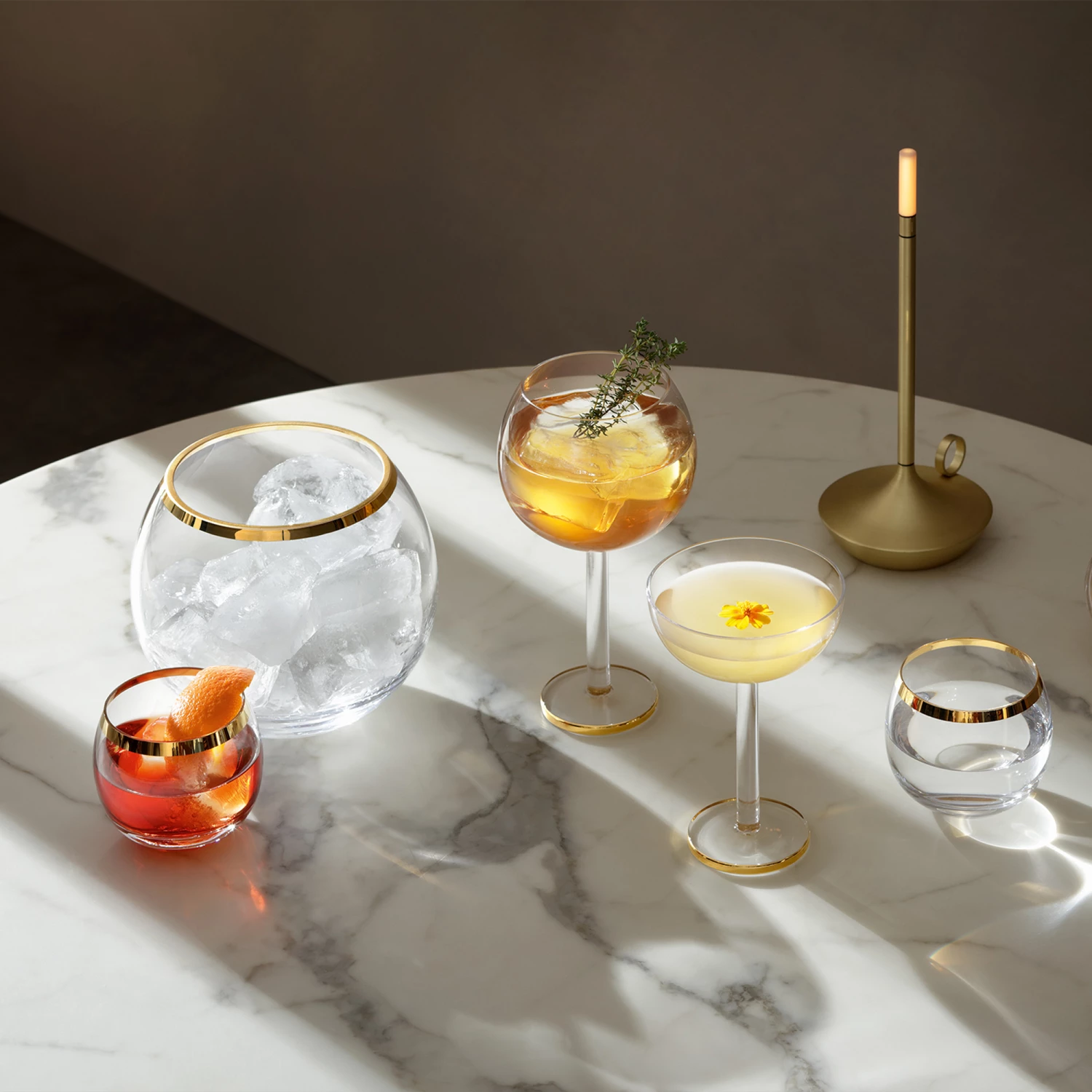 LSA International Luca Mouthblown Glass Ice Bucket 15cm with Gold Trim 6 LSA International Luca Mouthblown Glass Ice Bucket 15cm with Gold Trim