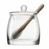 LSA International Mouthblown Glass Honey Pot With Natural Oak Dipper 2 LSA International Mouthblown Glass Honey Pot With Natural Oak Dipper