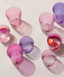 LSA International Gems Tumbler 560 ml Assorted Colours Garnet X 4 Pcs