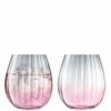 LSA International Set of 2 Pink/Grey 425ml Dusk Tumbler Glasses 1 LSA International Set of 2 Pink/Grey 425ml Dusk Tumbler Glasses