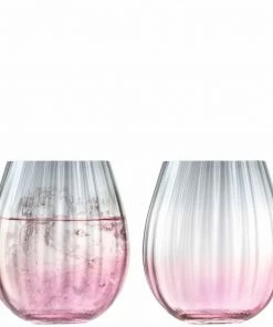 LSA International Set of 2 Pink/Grey 425ml Dusk Tumbler Glasses