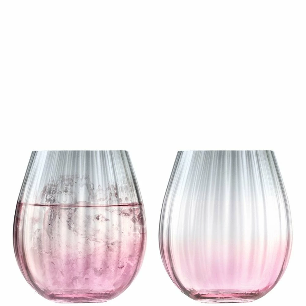 LSA International Set of 2 Pink/Grey 425ml Dusk Tumbler Glasses 3 LSA International Set of 2 Pink/Grey 425ml Dusk Tumbler Glasses