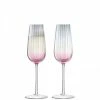 LSA International Set of 2 250ml Pink/Grey Dusk Champagne Flutes 1 LSA International Set of 2 250ml Pink/Grey Dusk Champagne Flutes