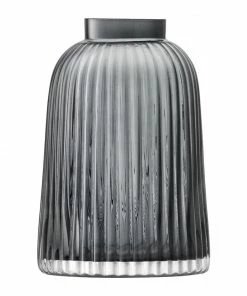 LSA International H20cm Grey Pleat Vase