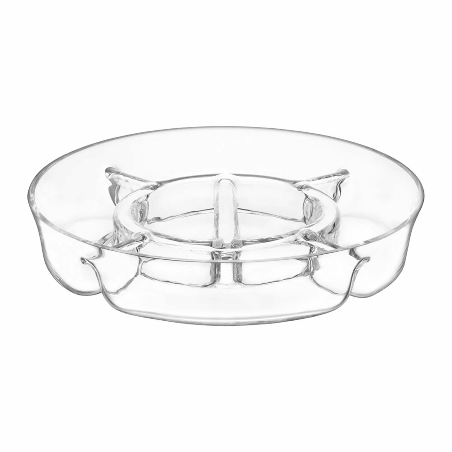 LSA International 35cm Mouth-Blown Glass Serve Multi Platter 4 LSA International 35cm Mouth-Blown Glass Serve Multi Platter