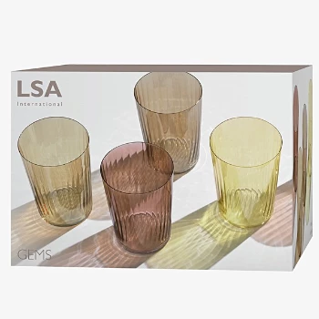 LSA International Gems Ripple Glass - Set of 8 8 LSA International Gems Ripple Glass - Set of 8