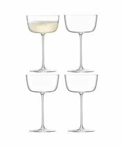 LSA International Borough Cocktail Saucer 240 ml Clear X 4 Pcs 12 LSA International Borough Cocktail Saucer 240 ml Clear X 4 Pcs