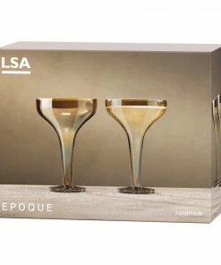 LSA International Set of 2 Amber Epoque Champagne Saucers 12 LSA International Set of 2 Amber Epoque Champagne Saucers