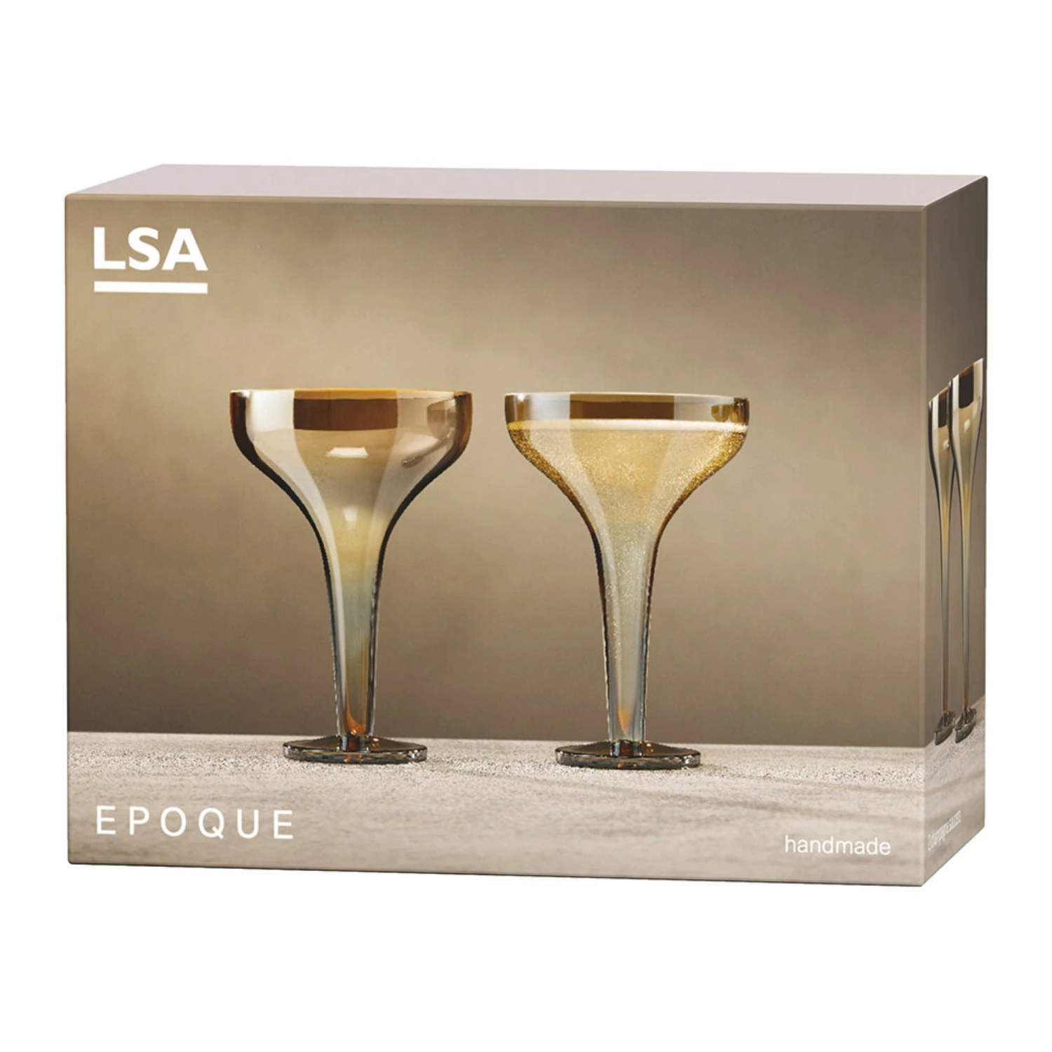 LSA International Set of 2 Amber Epoque Champagne Saucers 7 LSA International Set of 2 Amber Epoque Champagne Saucers