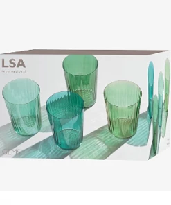 LSA International 560ml Gems Ripple Glass Jade Green - Set of 4 12 LSA International 560ml Gems Ripple Glass Jade Green - Set of 4