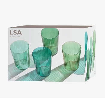 LSA International 560ml Gems Ripple Glass Jade Green - Set of 4 5 LSA International 560ml Gems Ripple Glass Jade Green - Set of 4