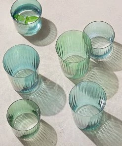 LSA International 560ml Gems Ripple Glass Jade Green - Set of 4