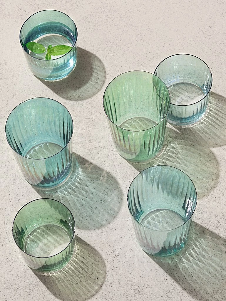 LSA International 560ml Gems Ripple Glass Jade Green - Set of 4 4 LSA International 560ml Gems Ripple Glass Jade Green - Set of 4