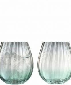 LSA International Set of 2 Green/Grey 425ml Dusk Tumbler Glasses